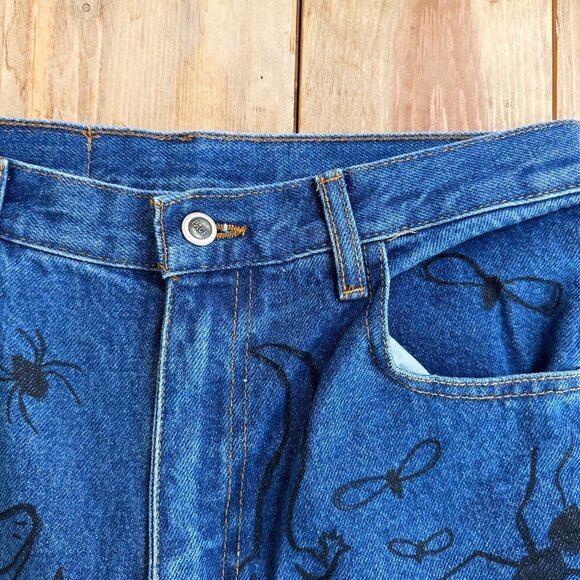 Vintage Pace Jeans Girls Husky 14 Lizards Flowers Artist - Picture 6 of 10